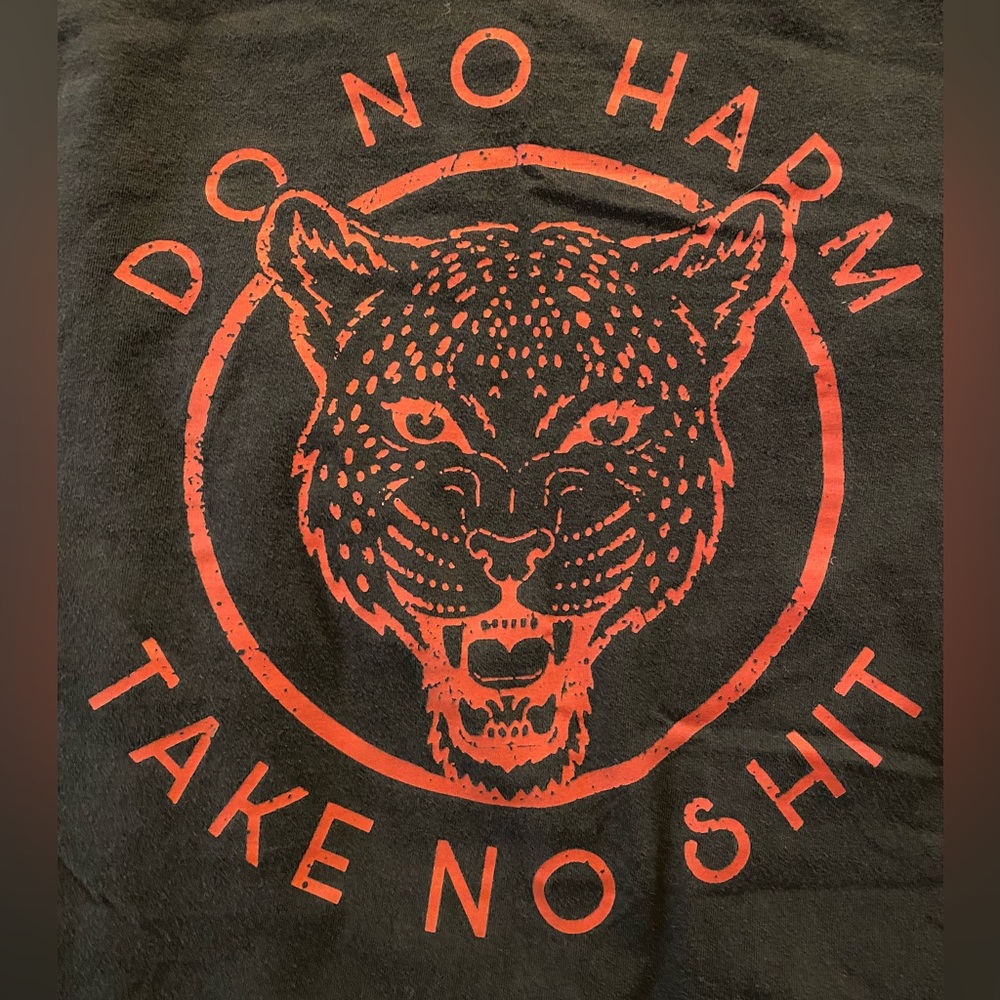 Pebby Forevee Do No Harm Take No Sh*t Side Slit Tshirt Black